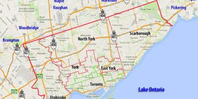 Mapa de municipios de Toronto