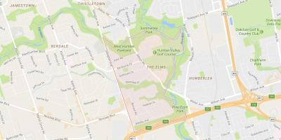 Mapa de Los Olmos barrio de Toronto