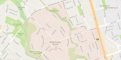 Mapa de Markland de Madera barrio de Toronto