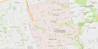 Mapa del centro de barrio de Toronto