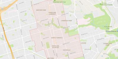 Mapa de barrio Norte de Toronto