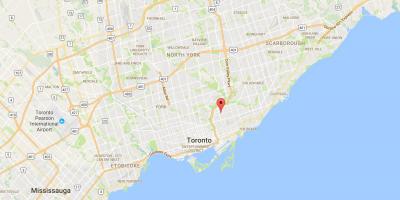 Mapa de Pape Aldea del distrito de Toronto