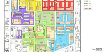 Mapa de plan de Revitalización de Regent Park de Toronto