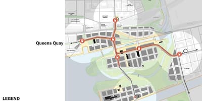 Mapa de Projets Oriental de la Ribera Este de la Bahía de Toronto