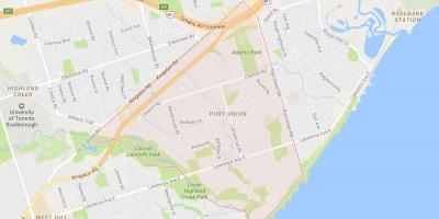 Mapa de Puerto de la Unión barrio de Toronto