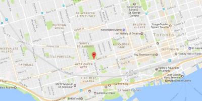 Mapa de Calle de la Reina barrio Oeste de Toronto