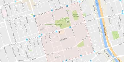 Mapa de Regent Park barrio de Toronto