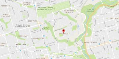 Mapa de Rosedale barrio de Toronto
