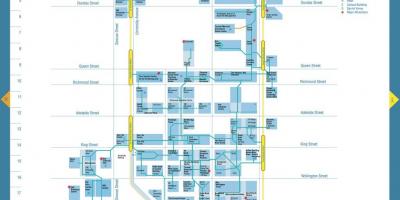 Mapa de la Ruta de acceso del Distrito Financiero de Toronto