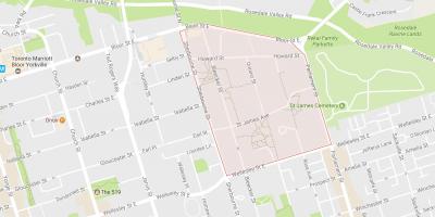 Mapa de Santiago barrio de la Ciudad de Toronto