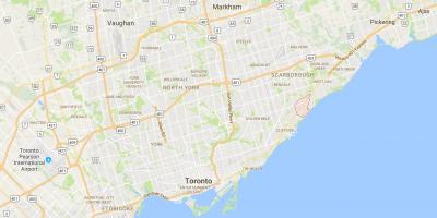 Mapa de Scarborough Aldea del distrito de Toronto