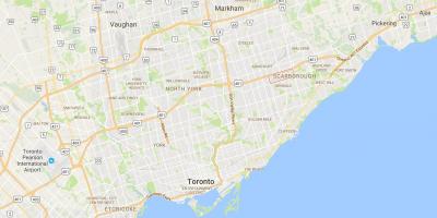 Mapa de Scarborough Centro de la Ciudad del distrito de Toronto