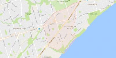 Mapa de Scarborough Pueblo barrio de Toronto