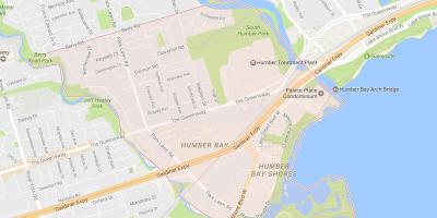 Mapa de Stonegate-Queensway barrio barrio de Toronto
