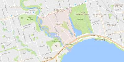 Mapa de Swansea barrio de Toronto