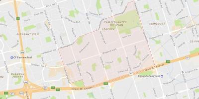 Mapa de Tam O'Shanter – Sullivan barrio de Toronto