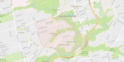 Mapa de Thorncliffe Parque de barrio de Toronto
