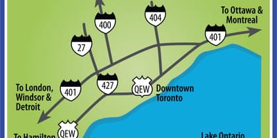 Mapa de Toronto direcciones de conducción
