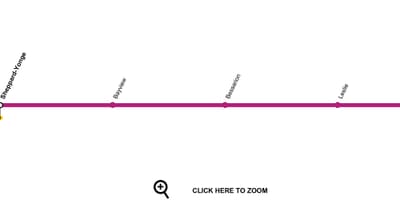 Mapa de Toronto línea 4 del metro de Sheppard