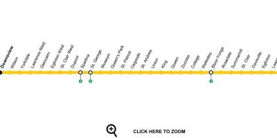 Mapa de Toronto línea 1 del metro de Yonge-University