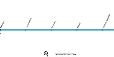 Mapa de Toronto línea 3 del metro de Scarborough RT