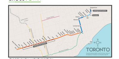 Mapa de Toronto metro de la línea 5 Eglinton