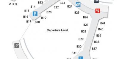 Mapa de Toronto Pearson airport nivel de llegadas de la terminal 3