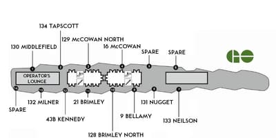 Mapa de Toronto Scarborough centro de la estación terminal