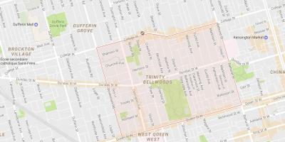 Mapa de Trinity Bellwoods barrio de Toronto