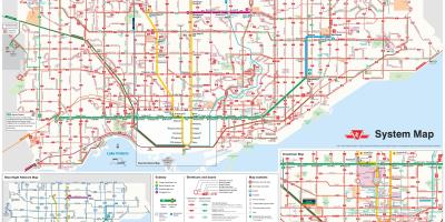 Mapa de TTC rutas de autobús