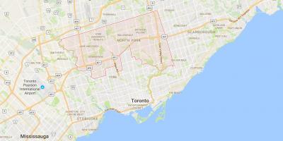 Mapa de la parte alta del distrito de Toronto Toronto