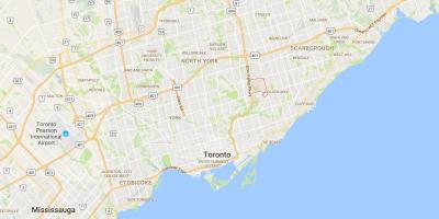 Mapa de Victoria Aldea del distrito de Toronto