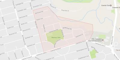 Mapa de Wanless Parque de barrio de Toronto