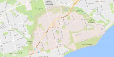 Mapa de West Hill barrio de Toronto