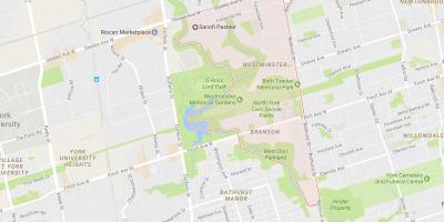 Mapa de Westminster–Branson barrio de Toronto