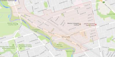 Mapa de Weston barrio de Toronto