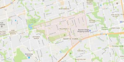 Mapa de Willowdale barrio de Toronto